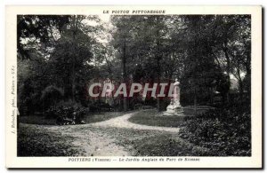 Old Postcard Poitiers The English Garden to Blossac park