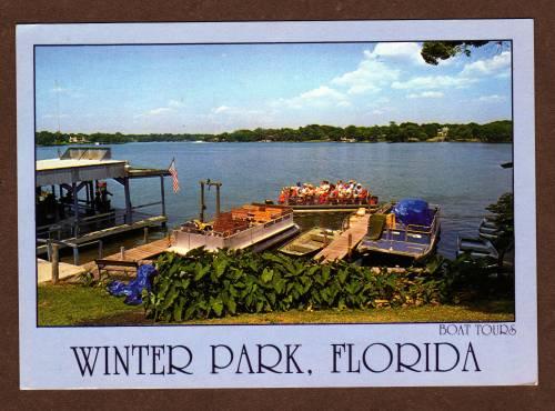 FLORIDA FL WINTER PARK View Boat Tours Harbor Postcard
