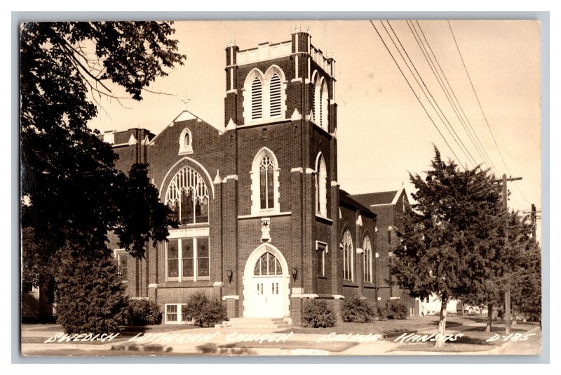 Postcard KS Sweden Lutheran Church Salina Kansas Vintage Standard View RPPC