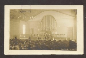 RPPC BONNER SPRINGS KANSAS CHRISTIAN CHURCH INTERIOR REAL PHOTO POSTCARD