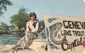 Geneva NY Trout Fishing, Beauty Queen Miss Sport-o-rama, Pretty Girl 1960's