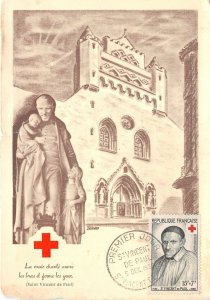 Lot270 monument de saint vincent de paul  red cross   france red cross medicine