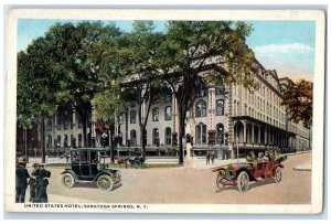 c1920's United States Hotel Classic Cars Saratoga Springs New York NY Postcard