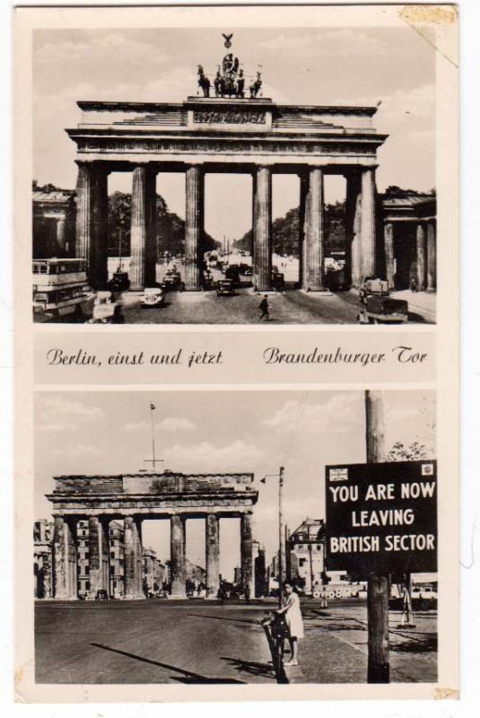 RPPC, Berlin, einst und jetzt - Brandenburger Tor