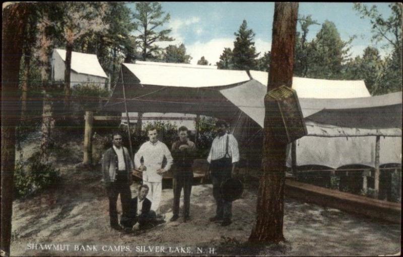 Silver Lake NH Shawmut Bank Camps c1910 Postcard