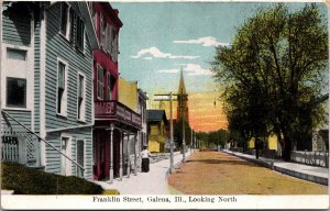 Postcard Franklin Street, Looking North in Galena, Illinois~131647