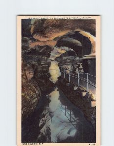 Postcard The Pool Of Siloam And Entrance To Cathedral Archway, Howe Caverns, NY