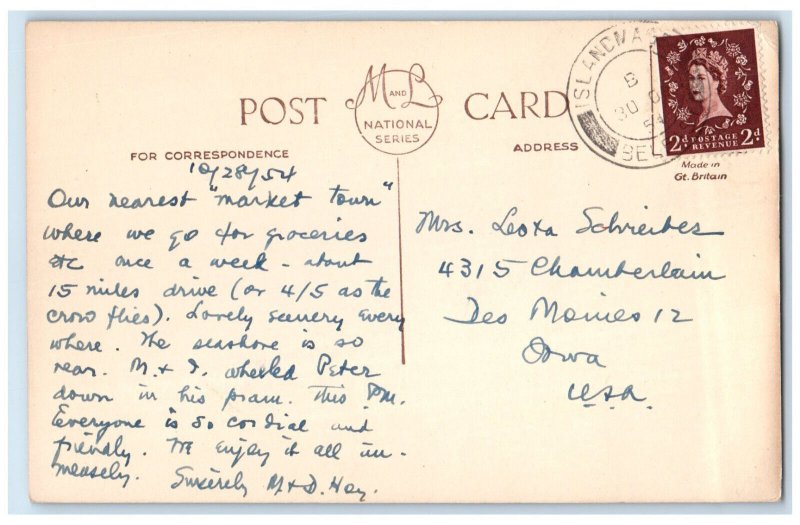 1954 War Memorial and Methodist Church Larne Ulster Ireland Vintage Postcard