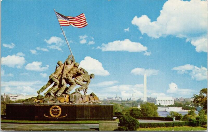 Iwo Jima Statue Arlington VA Marine Corps War Memorial Unused Postcard F2 