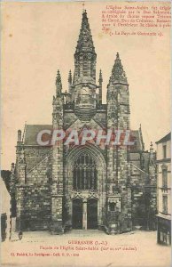 Old Postcard Guerande Facade of the Church Saint-Aubin