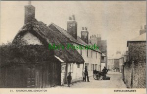 London Postcard - Church Lane, Edmonton, Enfield Libraries (Repro) RS25770