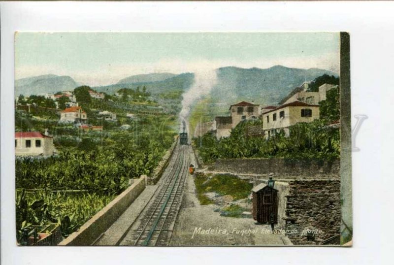 424424 PORTUGAL MADEIRA Funchall TRAIN mountain lift Vintage postcard