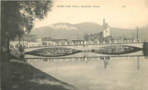 American 1940s Bridge over Canal Rumford Maine postcard 1932