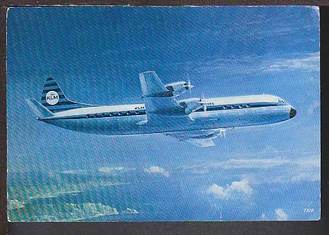 KLM's Lockheed Prop-Jet Electra Airplane Postcard BIN 