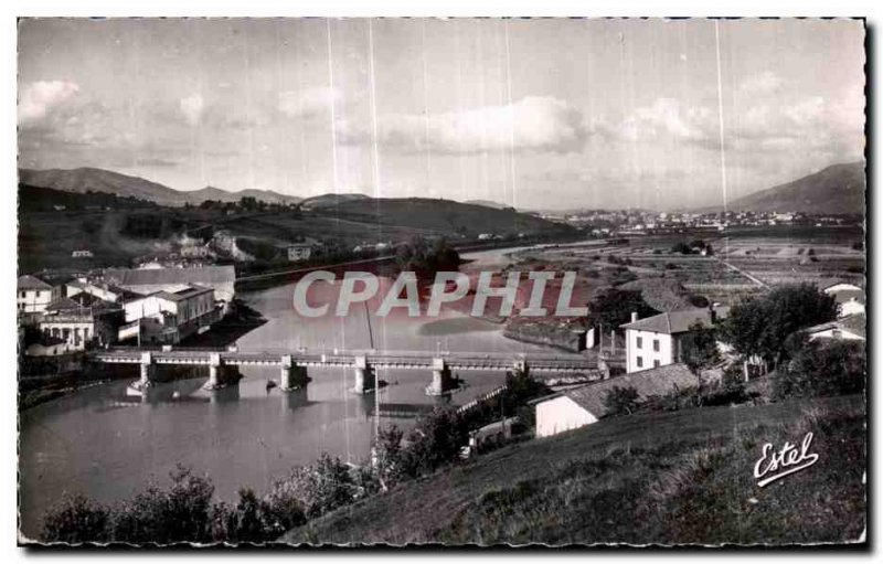 Old Postcard Frontiere Franco Behobie Spanish International Bidassoa bridge