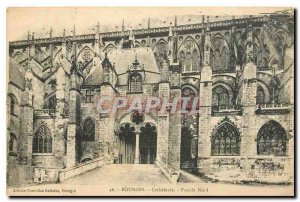 Old Postcard Bourges Cathedral Facade North