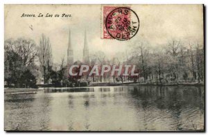 Old Postcard Antwerp Lake Park