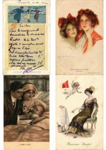 DAMES GLAMOUR LADIES COUPLES Incl. ARTIST SIGNED ILLUSTRATEUR 500 CPA (PART 2.)