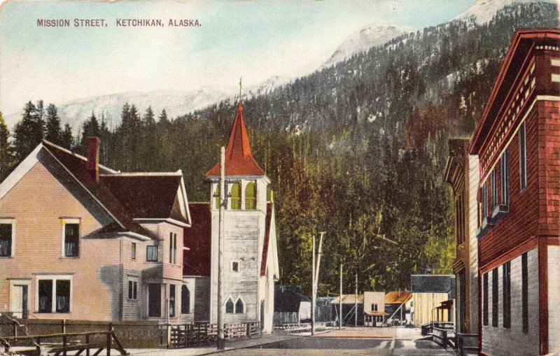 Postcard Mission Street in Ketchikan, Alaska~127797