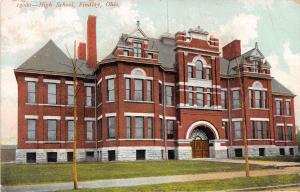 High School Findlay Ohio 1909 postcard