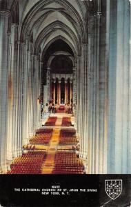 New York City~Nave @ Cathedral Church of Saint John the Divine~1957 Postcard