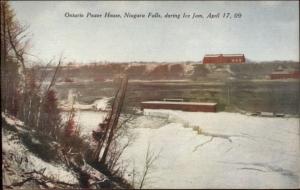 Niagara Falls Ontario Power House Ice Jam 1909 Postcard