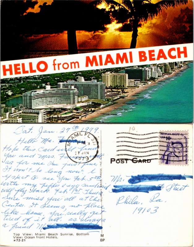 Postcard - Hello from Miami Beach, Florida