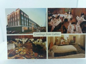 Vintage Postcard Gables Balmoral Hotel Blackpool Multiview Banqueting Bedroom et