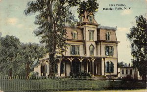 J84/ Hoosick Falls New York Postcard c1910 Elks Lodge Building 152