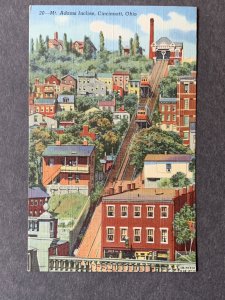 Mt. Adams Incline Cincinnati OH Linen Postcard H1294082834