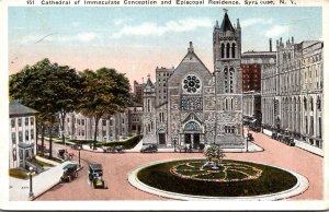 New York Syracuse Cathedral Of Immaculate Conception and Episcopal Residence ...