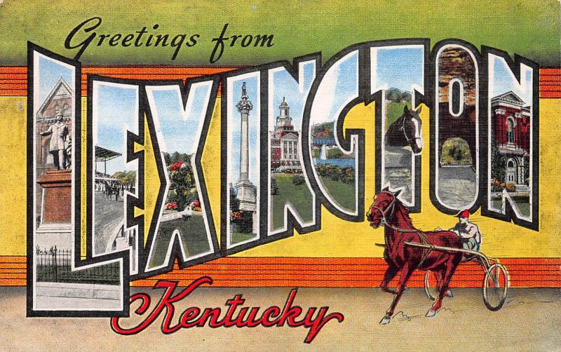 Greetings from Lexington, Kentucky, Early Postcard, Unused