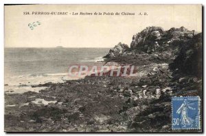 Old Postcard Perros Guirec The Rocks of the Pointe du Chateau