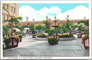 Palm Garden US Grant Hotel San Diego California CA Landscapes Vintage Postcard