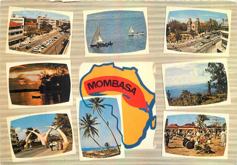 Kenya souvenir Postcard Mombasa different views