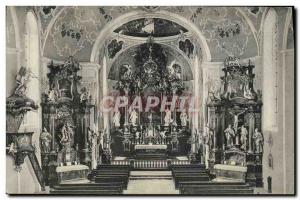 Old Postcard Oberammergau Inneres der Kirche