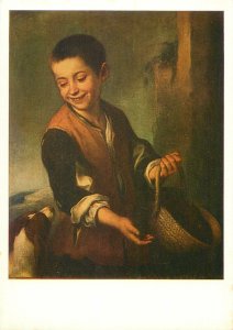 Bartolome esteban murillo boy with a dog  Postcard