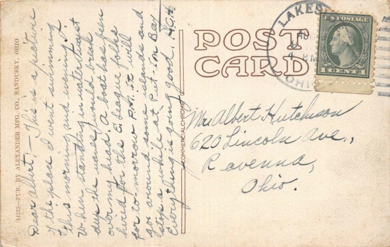 LAKESIDE OHIO-ROCKY SHORE 1920s POSTCARD