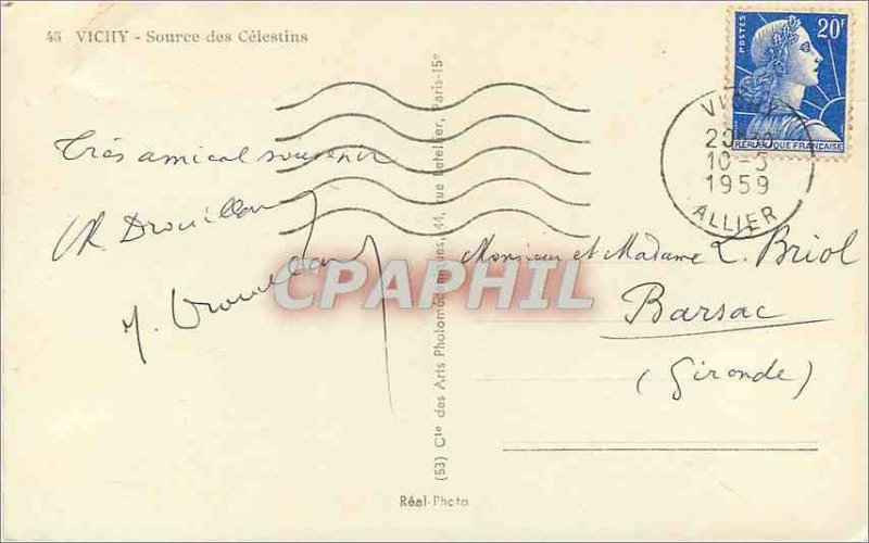 Postcard Moderne Vichy Source of Celestins