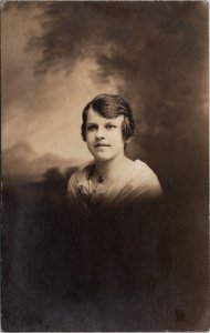 Pottsville Pennsylvania Young Woman Clouds Mack & Bros Studio Photo Postcard A23