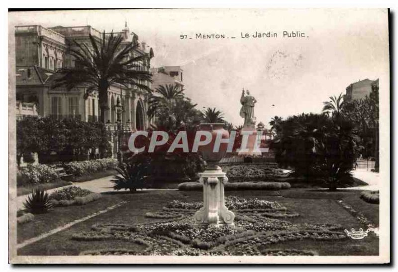 Old Postcard Menton The Public Garden