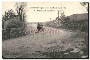 Postcard Old Cars Tour d & # 39Auvergne Gordon Bennett cup 1905 Nebo turn of ...