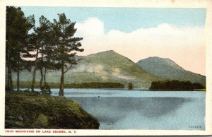 New York Lake George View Of Twin Mountains