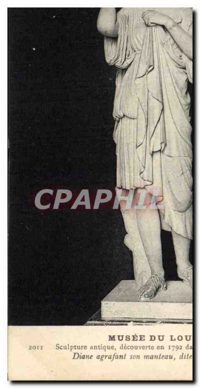 Old Postcard Paris Louvre Museum Diane stapling his coat called Diana of Gabii