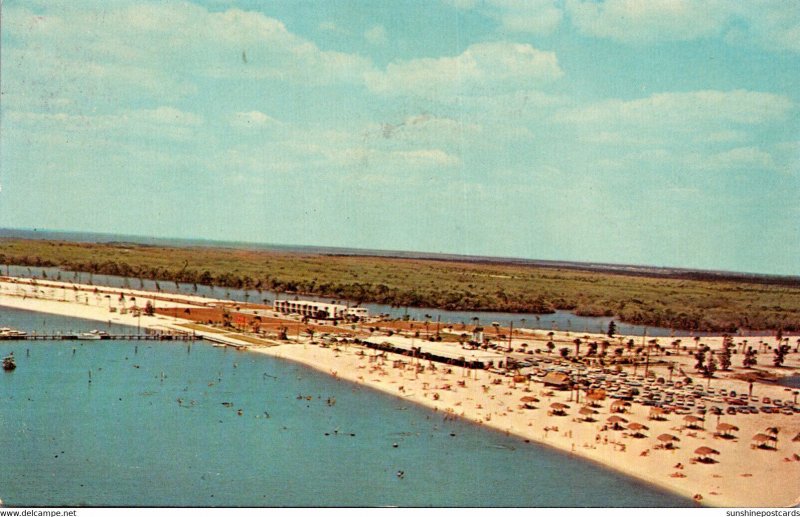 Florida Ruskin Aerial View Of Bahia Beach Showing Bahia Vista Restaurant & Ba...