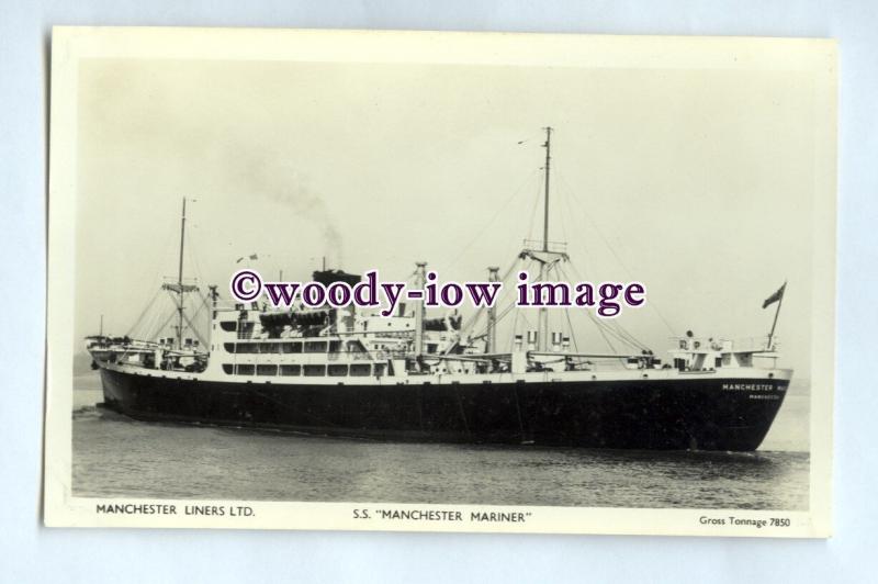 pf0131 - Manchester Liners Cargo Ship - Manchester Mariner built 1955 - postcard