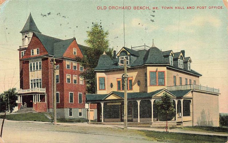 Town Hall And Post Office Antique 1909 Orchard Beach Maine ME VTG P80