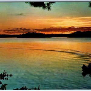 c1970s Knoxville, IA Lake Red Rock Sunset Birds Eye Iowa's Newest Chrome PC A233