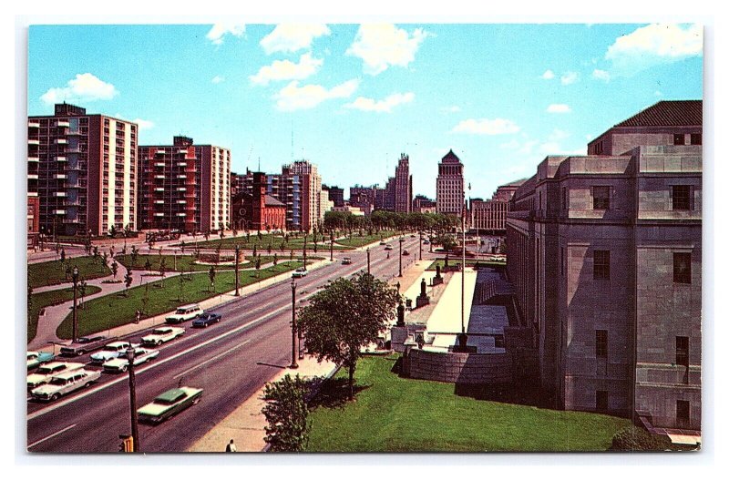 Greetings From Downtown St. Louis MO. Missouri East On Market Street Postcard