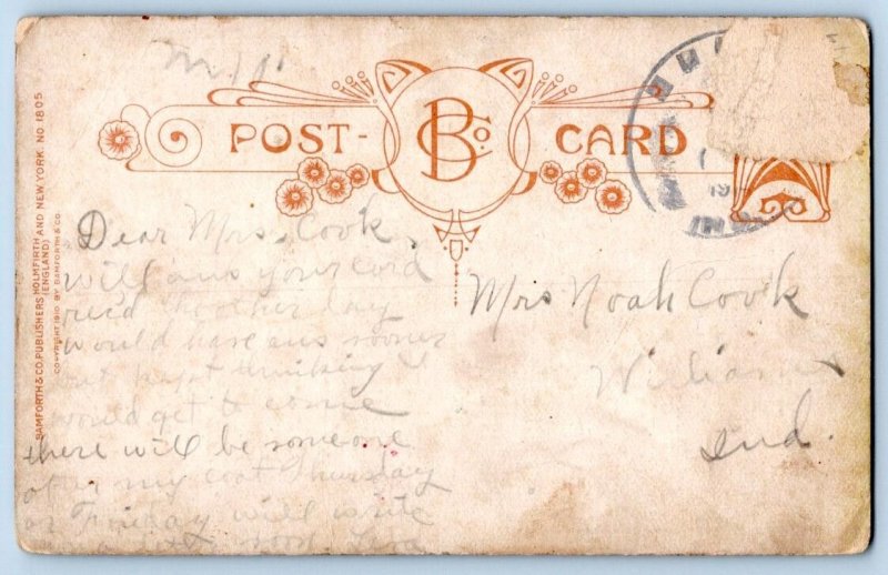 1910's I'VE A FEELING WE'RE NOT ALONE DONKEY ROMANTIC COUPLE COMEDY POSTCARD